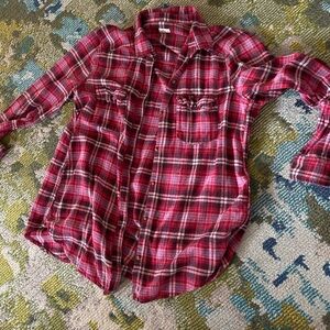 Hollister Red Plaid Button-Down Shirt